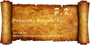 Potoczki Kornél névjegykártya